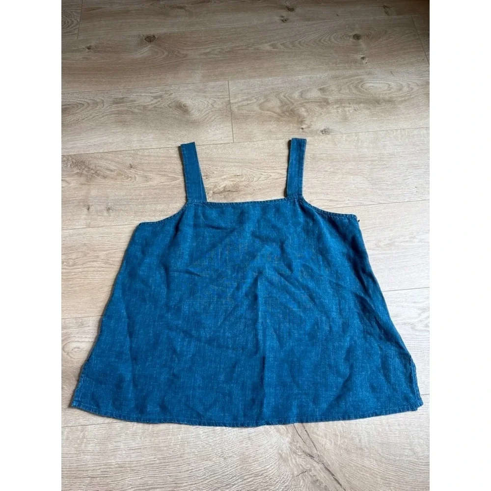 EUC Eileen Fisher Women's Organic Linen Delave Tank Cami in‎ Reef Size M